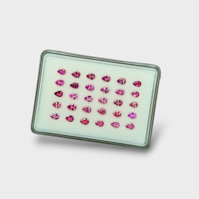 Pink Tourmaline 6x4mm Faceted Pear A Gemstones Parcel - 170219