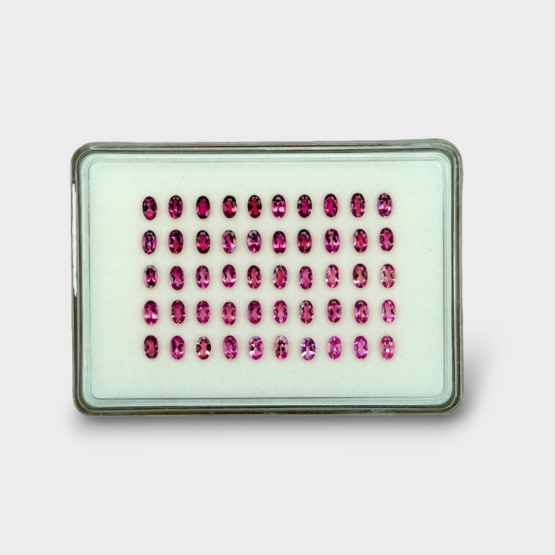 Pink Tourmaline 5x3mm Faceted Oval AA Gemstones Parcel - 170144