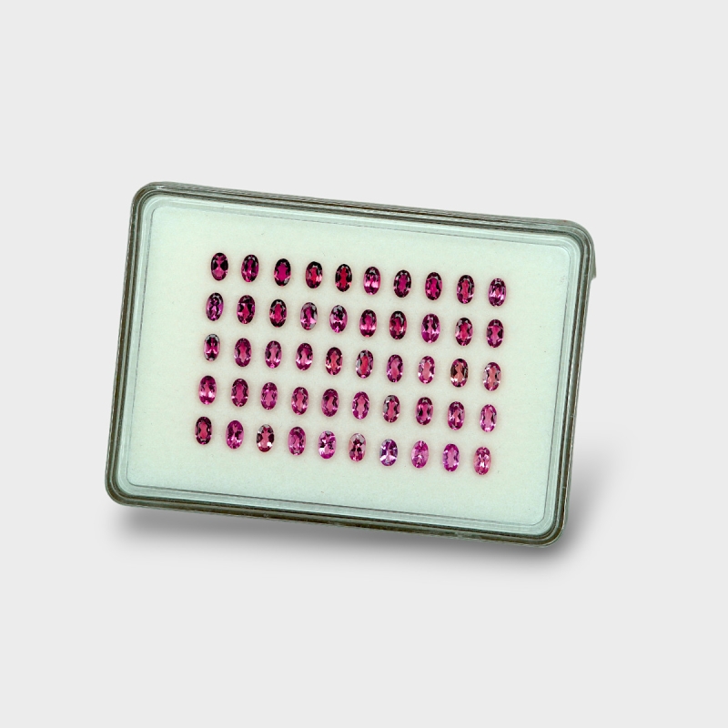Pink Tourmaline 5x3mm Faceted Oval AA Gemstones Parcel - 170144
