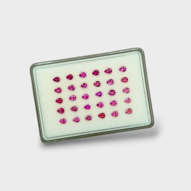 Pink Tourmaline 5x4mm Faceted Pear AA Gemstones Parcel - 170193