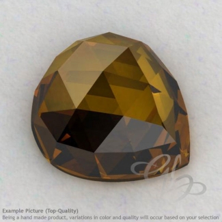 Beer Quartz Heart Shape Calibrated Cabochons