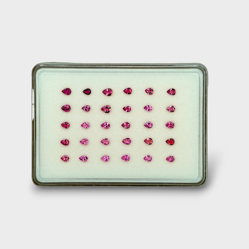 Pink Tourmaline 4x3mm Faceted Pear AA Gemstones Parcel - 170222