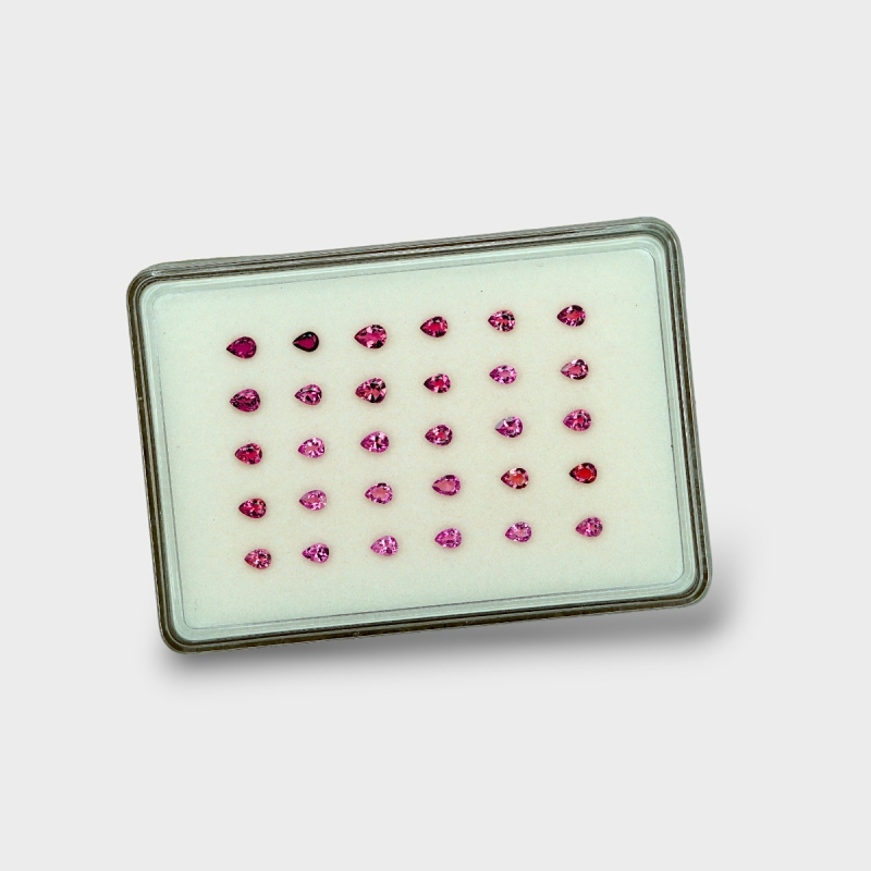 Pink Tourmaline 4x3mm Faceted Pear AA Gemstones Parcel - 170222