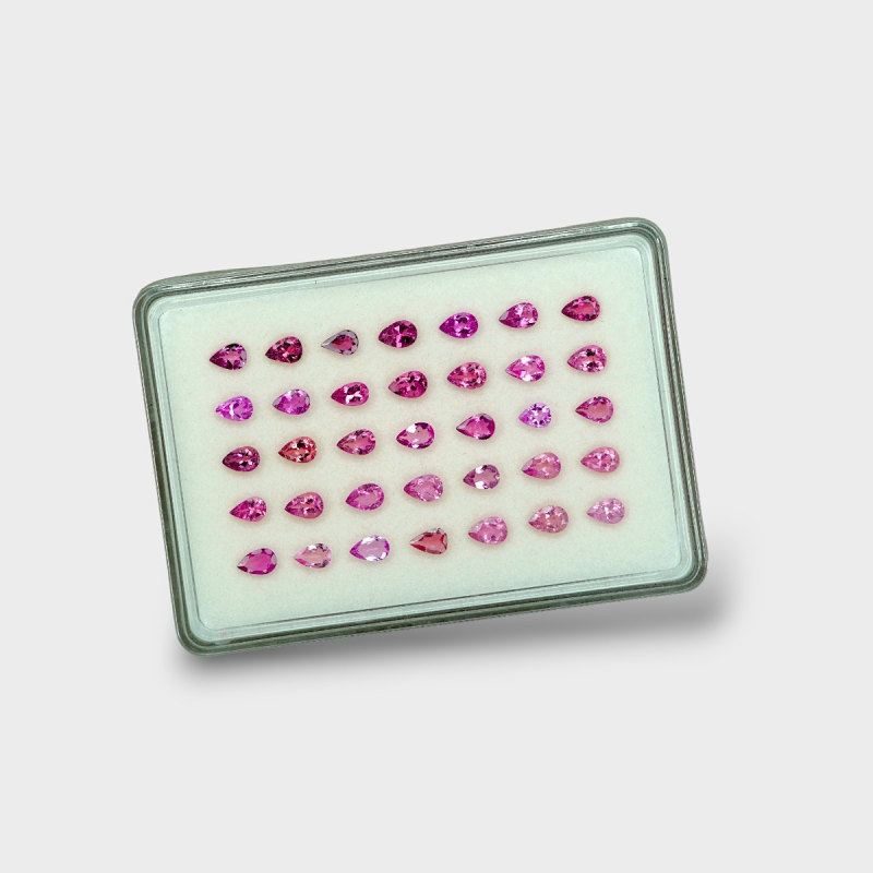 Pink Tourmaline 6x4mm Faceted Pear A Gemstones Parcel - 170227