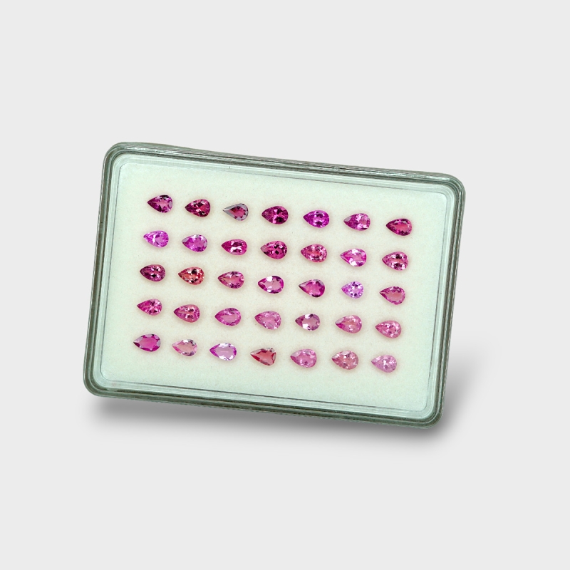 Pink Tourmaline 6x4mm Faceted Pear A Gemstones Parcel - 170227