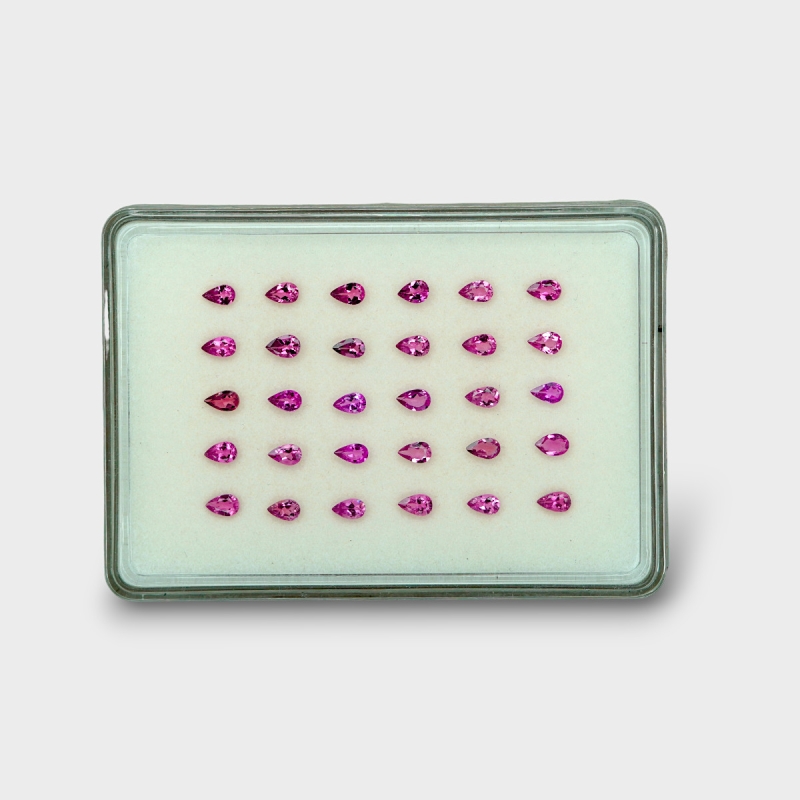 Pink Tourmaline 5x3mm Faceted Pear AA Gemstones Parcel - 170267