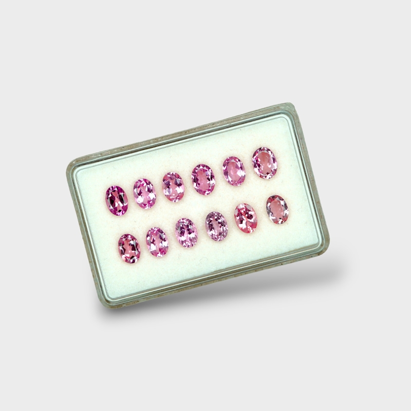 Pink Tourmaline 7x5mm Faceted Oval A+ Gemstones Parcel - 170150