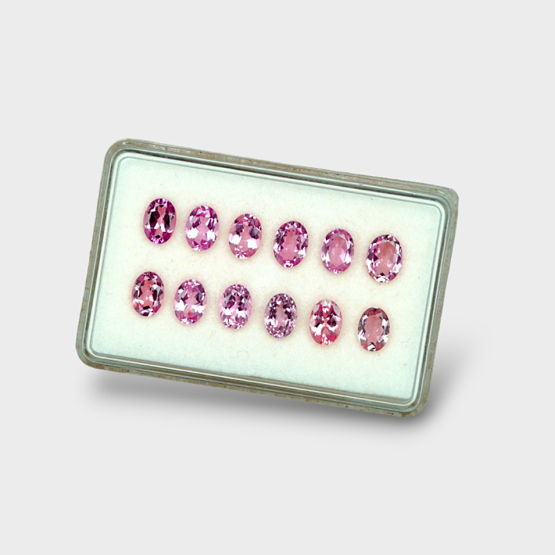 Pink Tourmaline 7x5mm Faceted Oval A+ Gemstones Parcel - 170150