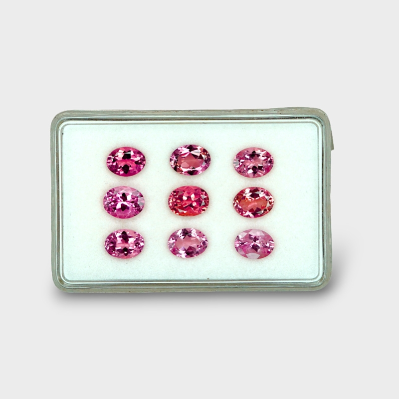 Pink Tourmaline 8x6mm Faceted Oval A Gemstones Parcel - 170157