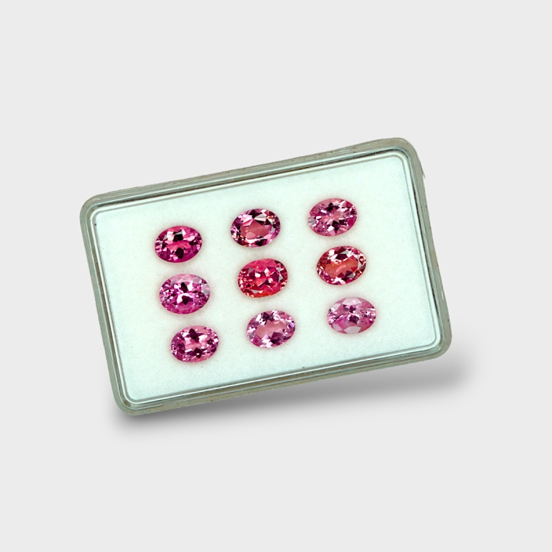 Pink Tourmaline 8x6mm Faceted Oval A Gemstones Parcel - 170157