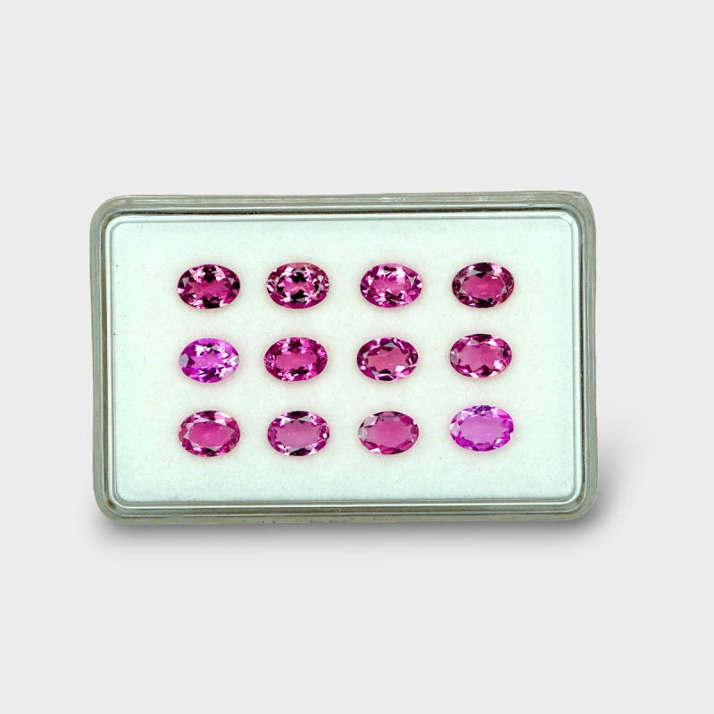 Pink Tourmaline 7x5mm Faceted Oval AA+ Gemstones Parcel - 170162