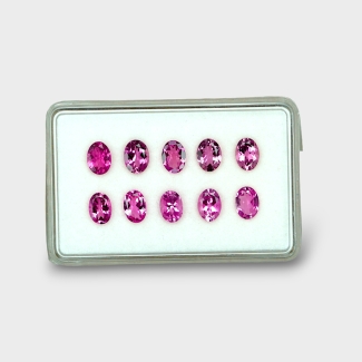Pink Tourmaline 7x5mm Faceted Oval AA+ Gemstones Parcel - 170177