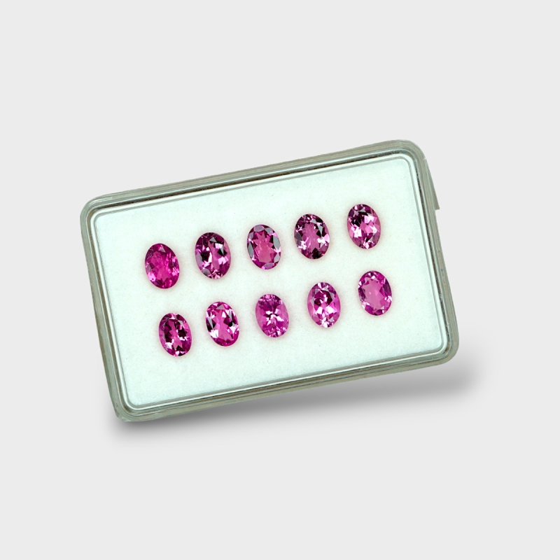 Pink Tourmaline 7x5mm Faceted Oval AA+ Gemstones Parcel - 170177