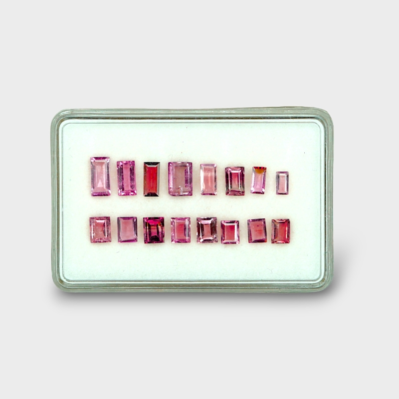 Pink Tourmaline 4.5x2.5-8x4mm Step Cut Baguette A+ Gemstones Parcel - 170213