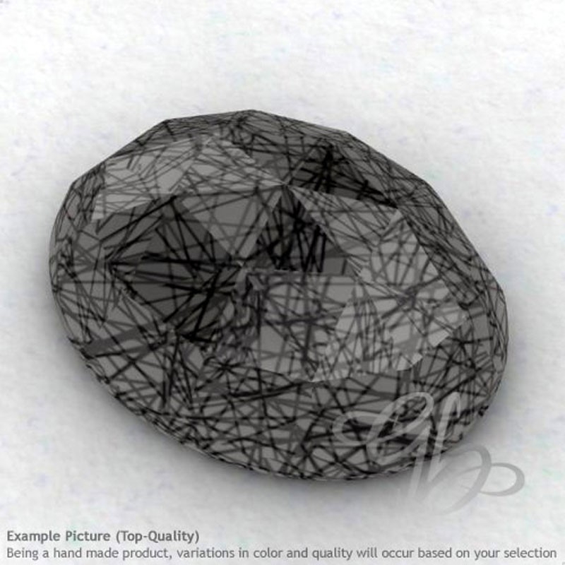 Black Rutile Oval Shape Calibrated Cabochons