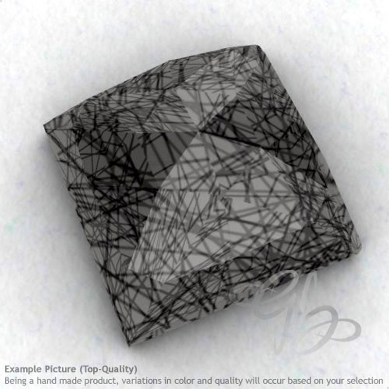 Black Rutile Square Shape Calibrated Cabochons