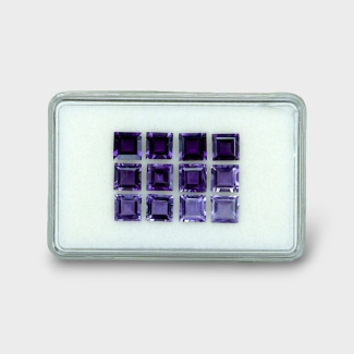 10.07 Cts. Iolite 6mm Step Cut Square Shape AAA Grade Gemstones Parcel - Total 12 Pc.