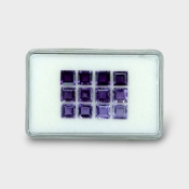 10.07 Cts. Iolite 6mm Step Cut Square Shape AAA Grade Gemstones Parcel - Total 12 Pc.