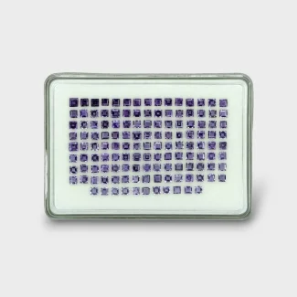 18.88 Cts. Iolite 3-3.5mm Step Cut Square Shape AAA Grade Gemstones Parcel - Total 131 Pc.