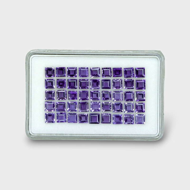 11.85 Cts. Iolite 3mm Step Cut Square Shape AAA Grade Gemstones Parcel - Total 45 Pc.