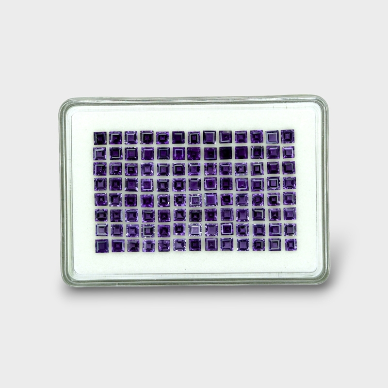 32.4 Cts. Iolite 4mm Step Cut Square Shape AAA Grade Gemstones Parcel - Total 104 Pc.