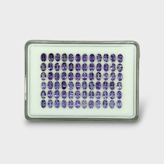 26.7 Cts. Iolite 6x4mm Faceted Oval Shape AAA Grade Gemstones Parcel - Total 72 Pc.