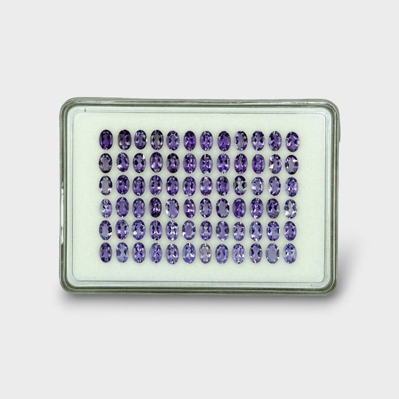 26.7 Cts. Iolite 6x4mm Faceted Oval Shape AAA Grade Gemstones Parcel - Total 72 Pc.