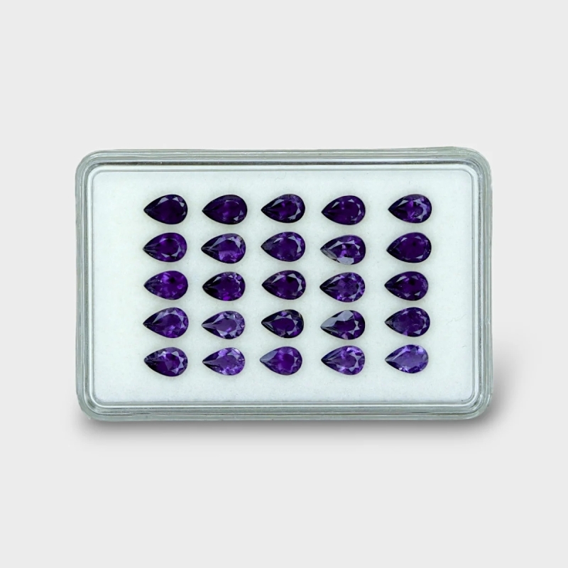 8.62 Cts. Iolite 6x4mm Faceted Pear Shape AAA Grade Gemstones Parcel - Total 25 Pc.