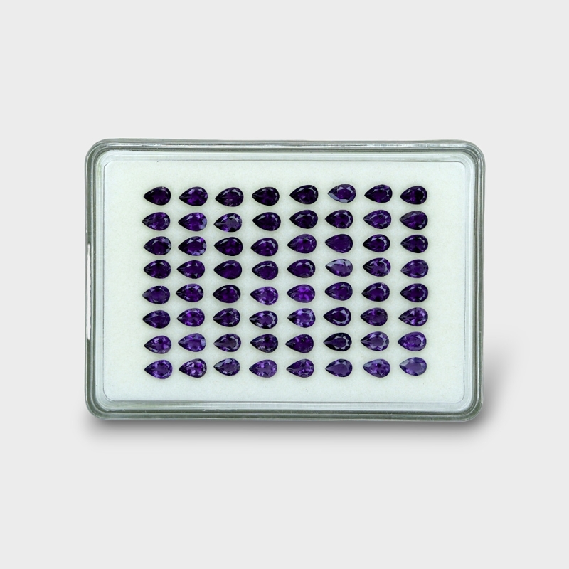 22.64 Cts. Iolite 6x4mm Faceted Pear Shape AAA Grade Gemstones Parcel - Total 64 Pc.