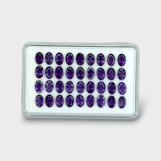 14.06 Cts. Iolite 6x4mm Faceted Oval Shape AAA Grade Gemstones Parcel - Total 36 Pc.