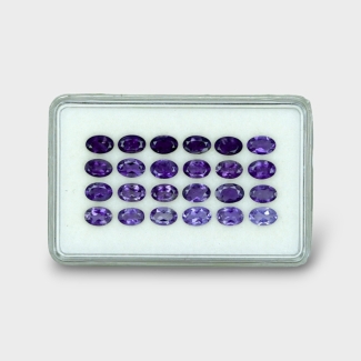 9.01 Cts. Iolite 6x4mm Faceted Oval Shape AA+ Grade Gemstones Parcel - Total 24 Pc.