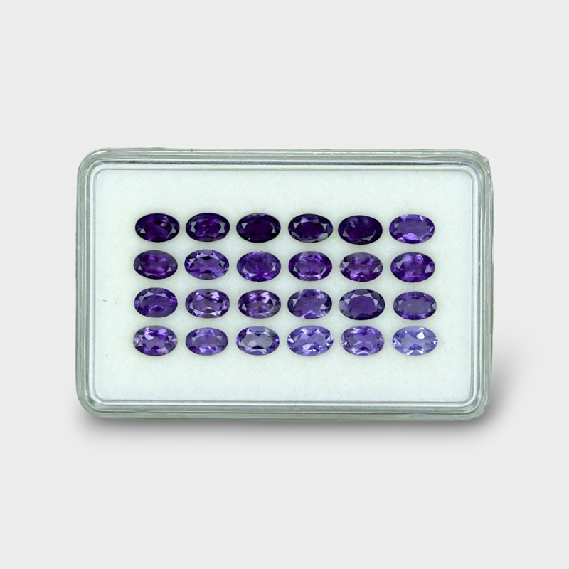 9.01 Cts. Iolite 6x4mm Faceted Oval Shape AA+ Grade Gemstones Parcel - Total 24 Pc.