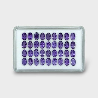 13.12 Cts. Iolite 6x4mm Faceted Oval Shape AAA Grade Gemstones Parcel - Total 36 Pc.