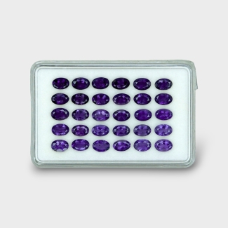 12.02 Cts. Iolite 6x4mm Faceted Oval Shape AAA Grade Gemstones Parcel - Total 30 Pc.