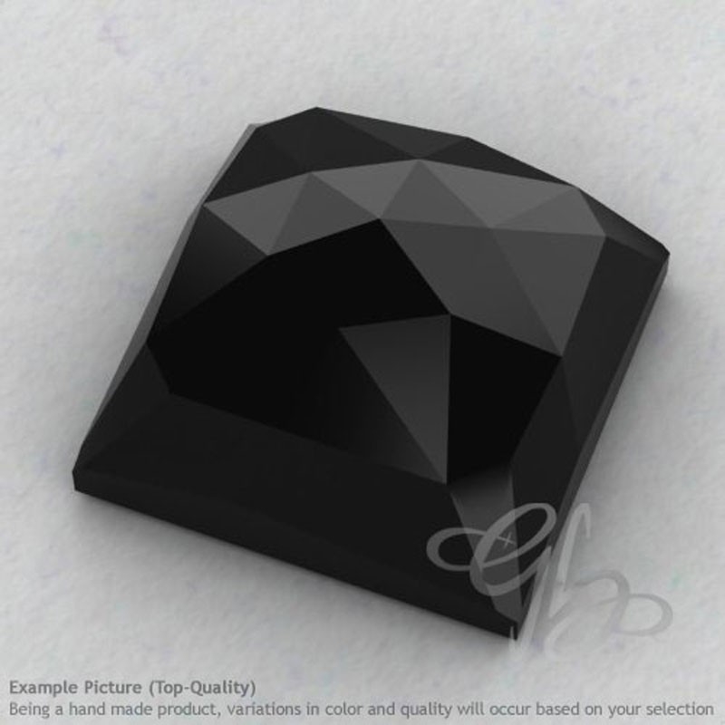 Black Spinel Square Shape Calibrated Cabochons