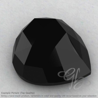 Black Spinel Heart Shape Calibrated Cabochons