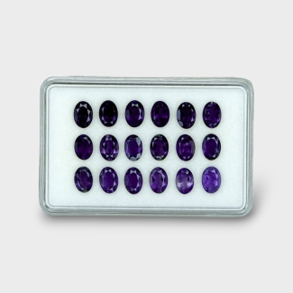 11.21 Cts. Iolite 7x5mm Faceted Oval Shape AA+ Grade Gemstones Parcel - Total 18 Pc.