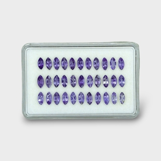 7.28 Cts. Iolite 6x3mm Faceted Marquise Shape AAA Grade Gemstones Parcel - Total 33 Pc.