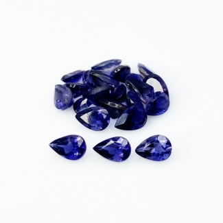 7.61 Cts. Iolite 6x4mm Faceted Pear Shape AA Grade Gemstones Parcel - Total 22 Pc.