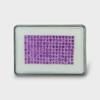 22.6 Cts. African Amethyst 3mm Step Cut Square Shape AAA Grade Gemstones Parcel - Total 144 Pc.