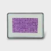 22.6 Cts. African Amethyst 3mm Step Cut Square Shape AAA Grade Gemstones Parcel - Total 144 Pc.