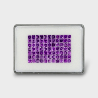 25.59 Cts. African Amethyst 4mm Step Cut Square Shape AAA Grade Gemstones Parcel - Total 77 Pc.
