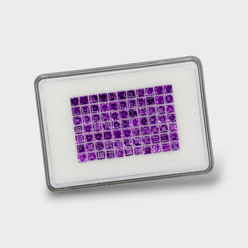 African Amethyst 4mm Step Cut Square AAA Gemstones Parcel - 180246