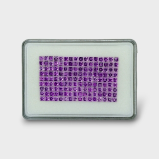 22.97 Cts. African Amethyst 3mm Step Cut Square Shape AAA Grade Gemstones Parcel - Total 144 Pc.