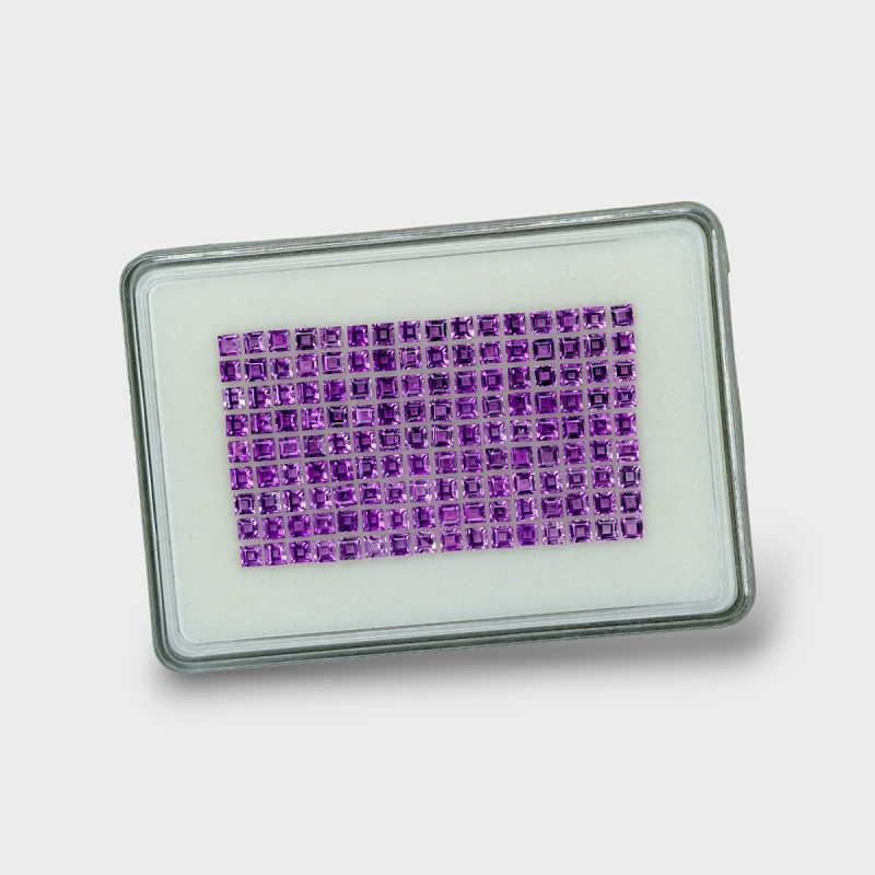 African Amethyst 3mm Step Cut Square AAA Gemstones Parcel - 180330