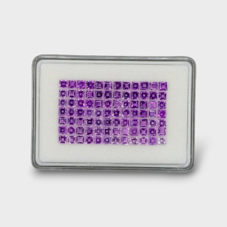 28.32 Cts. African Amethyst 4mm Step Cut Square Shape AAA Grade Gemstones Parcel - Total 84 Pc.