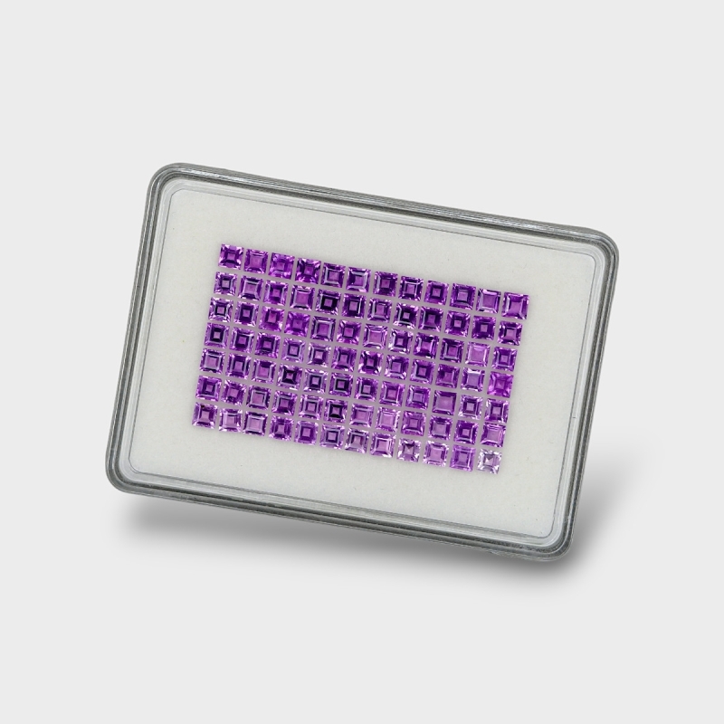 African Amethyst 4mm Step Cut Square AAA Gemstones Parcel - 180245