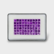 38.34 Cts. African Amethyst 5mm Step Cut Square Shape AAA Grade Gemstones Parcel - Total 60 Pc.