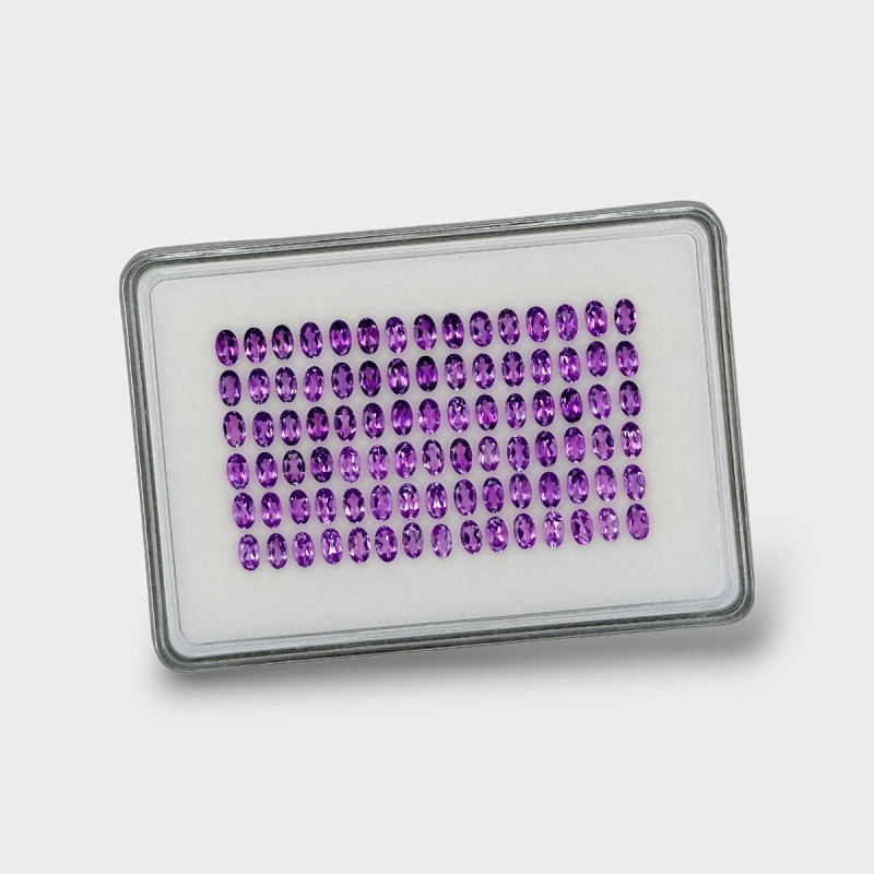 African Amethyst 5x3mm Faceted Oval AAA Gemstones Parcel - 180262