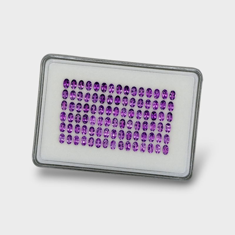 African Amethyst 5x3mm Faceted Oval AAA Gemstones Parcel - 180262